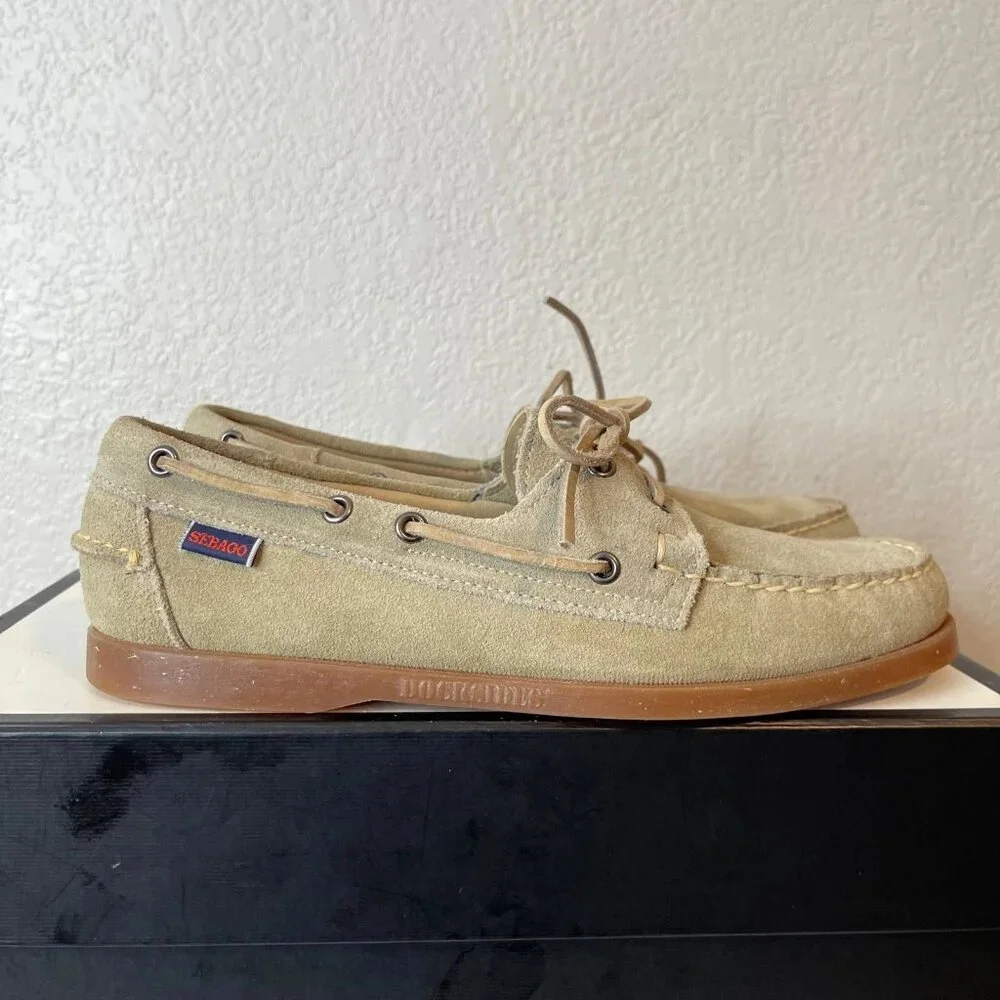 Sebago DockSides Boat Shoes Brown Suede Casual Slip On‎ Men's Size 9 M